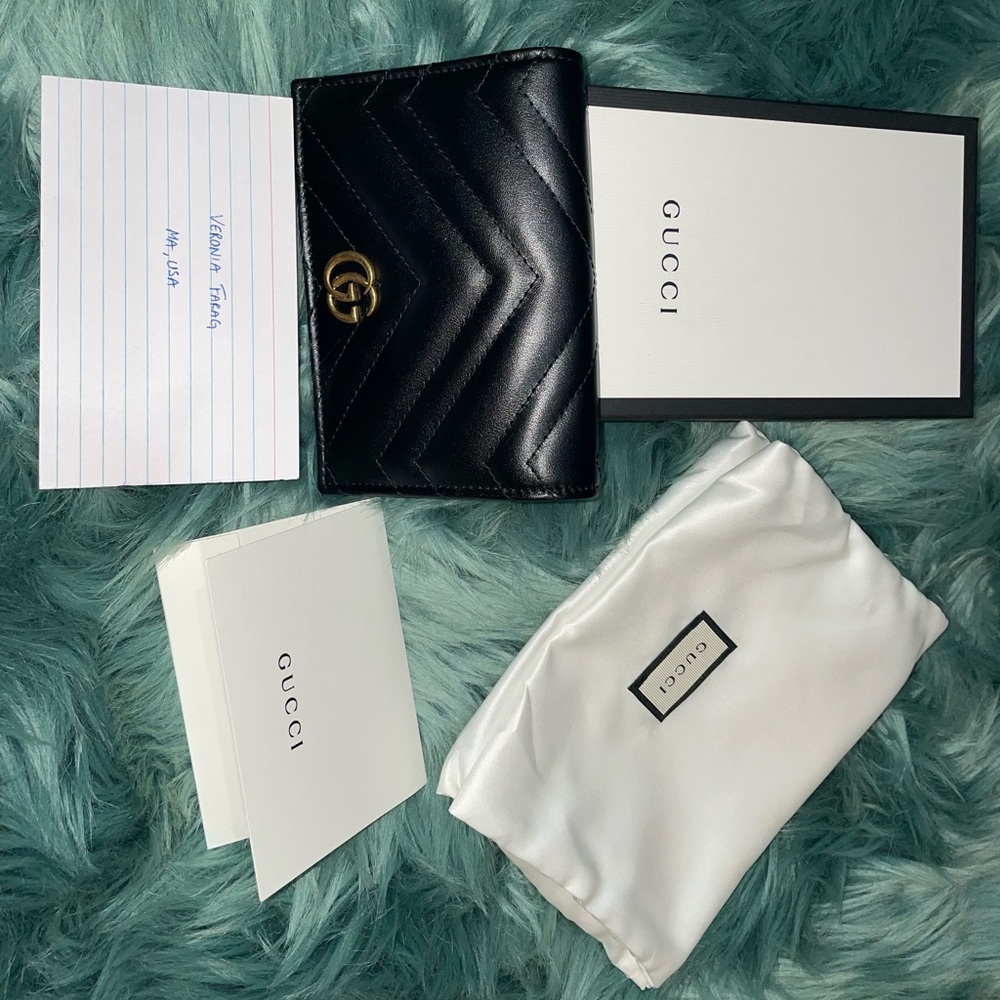 Marmont black leather wallet/passport cardholder